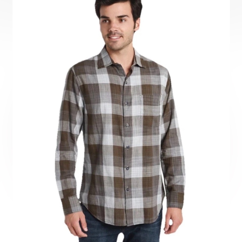 Tommy Bahama Men’s M Dual Lux Plaid Button Up Shirt Long Sleeve Casual Style